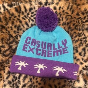 Casually Extreme Blue and Purple Beanie Squaw Valley, USA